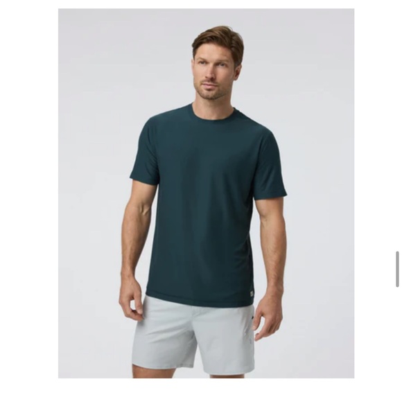 Vuori Men's Small Strato Tech Tee Deep Sea Teal NWT T-Shirt Performance Jersey - Picture 9 of 10
